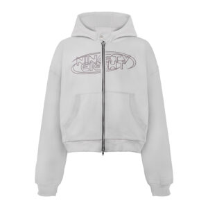 NTE LOGO HOODIE ZIP - LIGHT BLUE GRAY