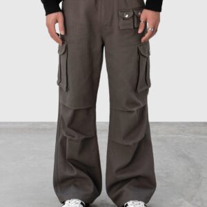 WIDE LEG CARGO PANT (GREY)