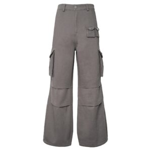 WIDE LEG CARGO PANT (GREY)